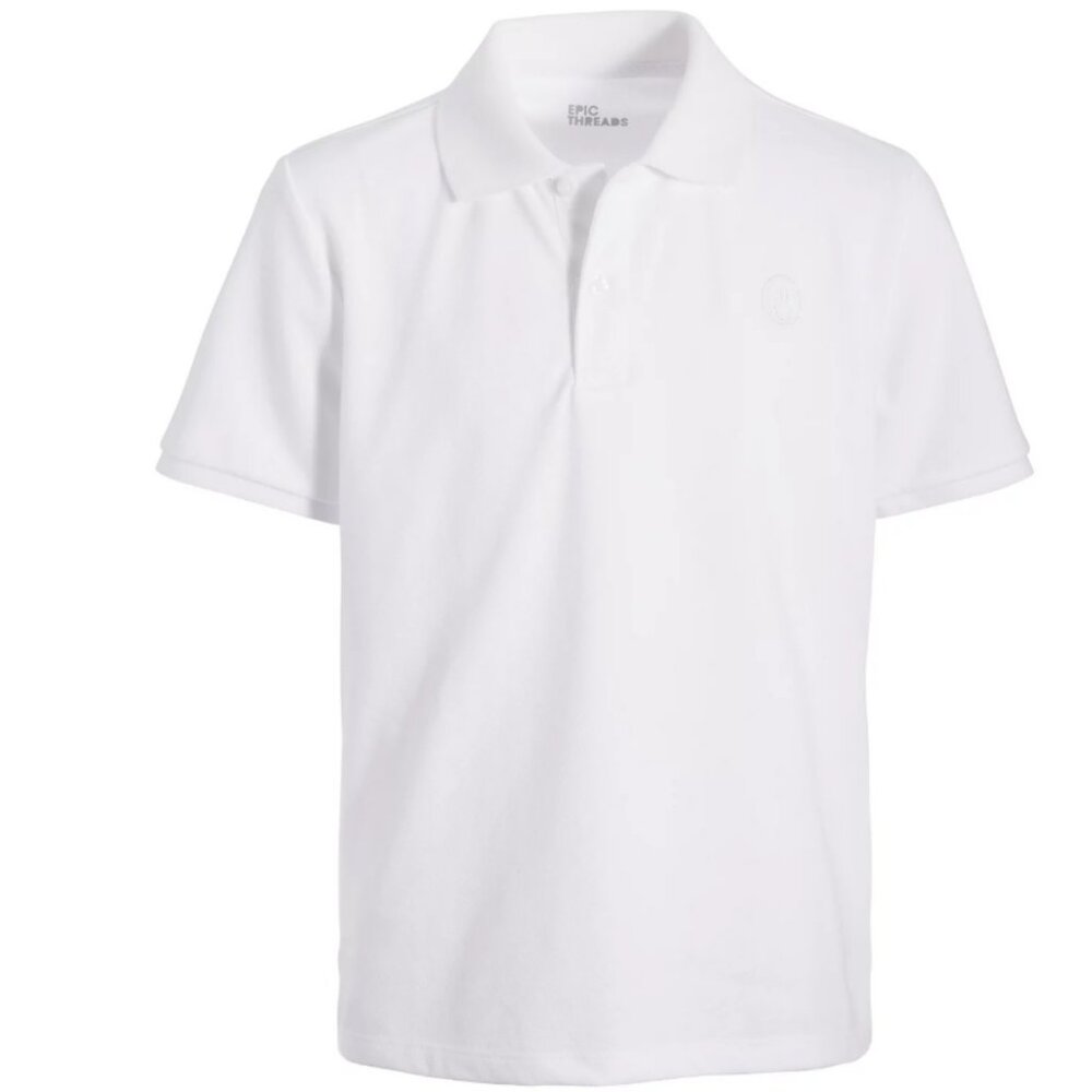 Epic Threads Big Boys Smile Icon Polo Shirt, Bright White